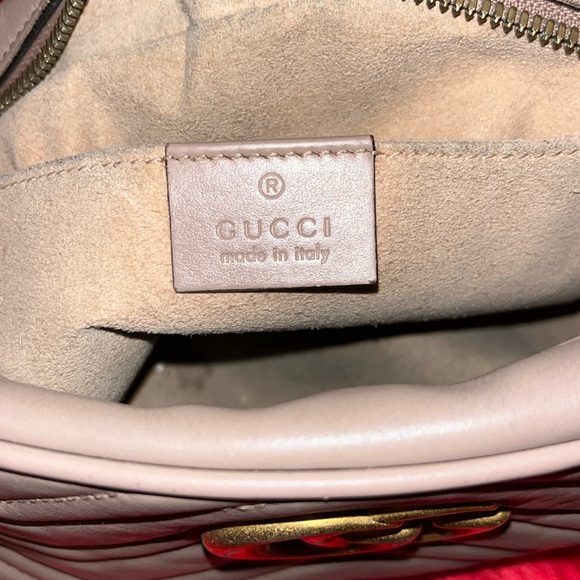Gucci GG marmont matelasse nude dusty pink crossbody shoulder bag - Picture 11 of 17